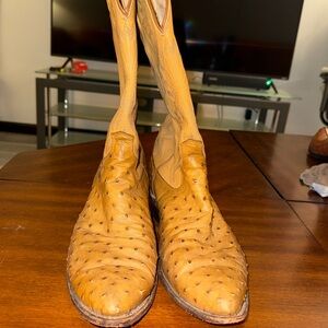 Men's Tan Ostrich Leather Boots